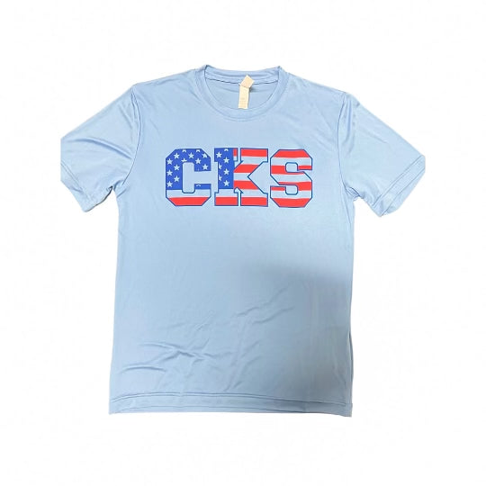 Youth Light Blue Flag CKS Dry-Fit Tshirt