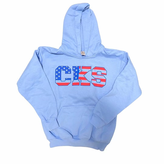 Youth Light Blue Flag Hoodie