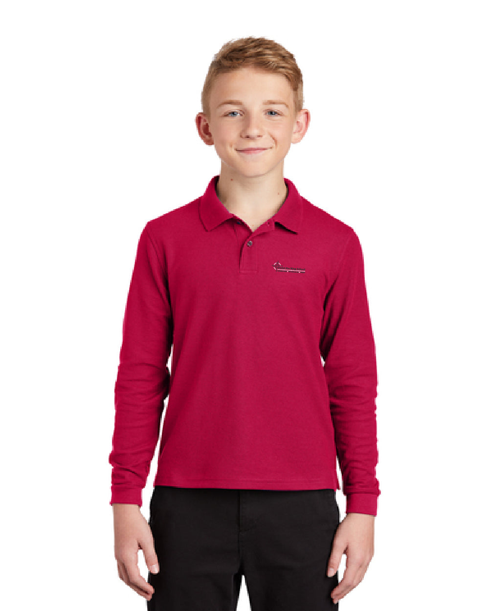 YOUTH - Long Sleeve Polo - Red